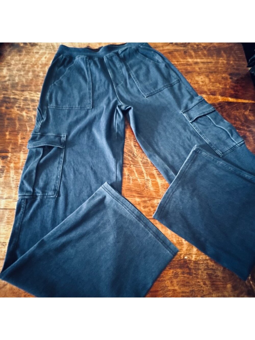 Halara Flex Denim Cargo Pants With Stretch & Breathability Medium